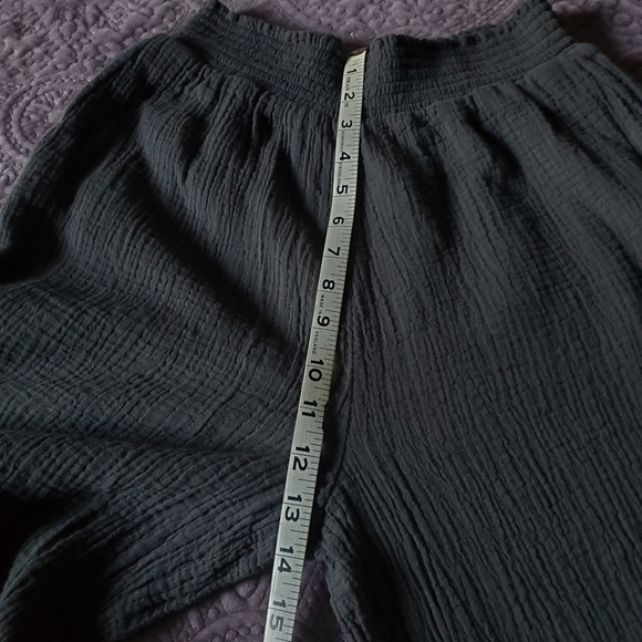 FAHERTY Charcoal Dream Cotton Double Gauze Wide Leg Pull-On Pants Women's SZ M - Picture 10 of 14